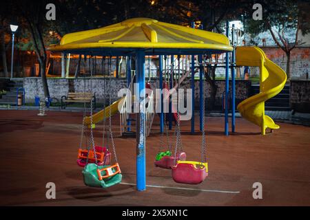 a quiet evening in the children's park Stock Photo