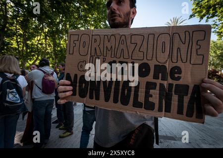 Rome, Italy. 11th May, 2024. Press conference of the environmental movement Ultima Generazione to present initiatives that will last until 25 May in Rome. (Photo by Andrea Ronchini/Pacific Press) Credit: Pacific Press Media Production Corp./Alamy Live News Stock Photo