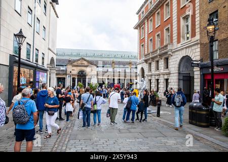 James street in Central London, a cobbled street leading to Covent Garden market, London,England,UK,2023 Stock Photo