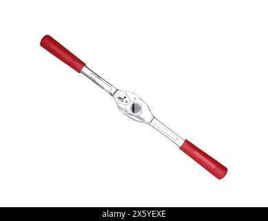 chrome vanadium ratchet wrench isolated on white background Stock Photo