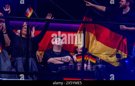 Malmo, Sweden. 12th May, 2024. Isaak from Germany watches the scoring in the final of the Eurovision Song Contest (ESC) 2024. In the world's biggest singing competition under the motto 'United By Music', 25 countries will compete against each other in the final. Photo: Jens Büttner/dpa Credit: dpa picture alliance/Alamy Live News Stock Photo