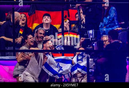 Malmo, Sweden. 12th May, 2024. Isaak from Germany watches the scoring in the final of the Eurovision Song Contest (ESC) 2024. In the world's biggest singing competition under the motto 'United By Music', 25 countries will compete against each other in the final. Photo: Jens Büttner/dpa Credit: dpa picture alliance/Alamy Live News Stock Photo
