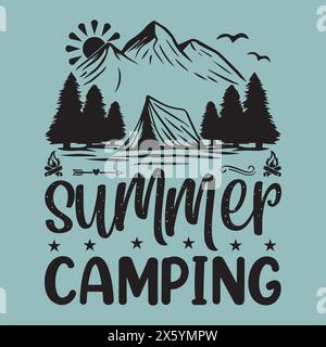 Summer Quotes SVG Design Typography T-Shirt Lettering Concept Stock Vector