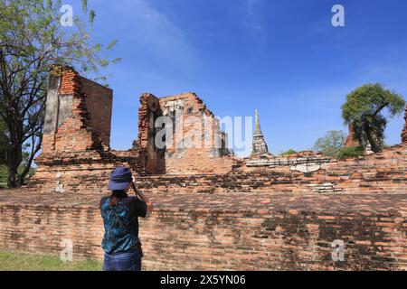 Wat Phra Si Sanphet temple at night is one of the famous temples in Ayutthaya, Thailand Stock Photo