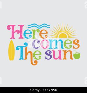 Summer Quotes SVG Design Typography T-Shirt Lettering Concept Stock Vector