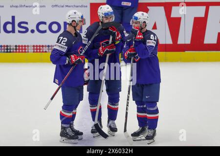 Ostrava, Czech Republic. 11th May, 2024. Player of France seen during IIHF Ice Hockey World Championship 2024 match between France and Kazakhstan at Ostravar Arena Ostrava.Final score; France 1:3 Kazakhstan (Photo by Grzegorz Wajda/SOPA Images/Sipa USA) Credit: Sipa USA/Alamy Live News Stock Photo