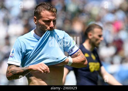 Rome, Italy. 12th May, 2024. Ciro Immobile of SS Lazio reacts during the Serie A football match between SS Lazio and Empoli FC at Olimpico stadium in Rome (Italy), May 12, 2024. Credit: Insidefoto di andrea staccioli/Alamy Live News Stock Photo