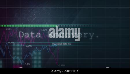 Image of data processing over grid Stock Photo