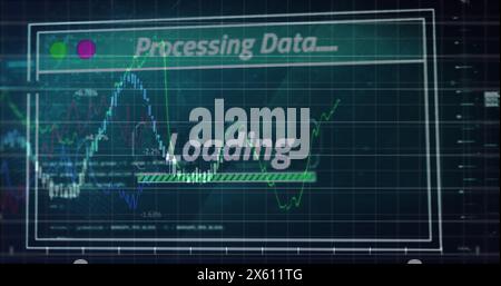 Image of data processing over grid Stock Photo