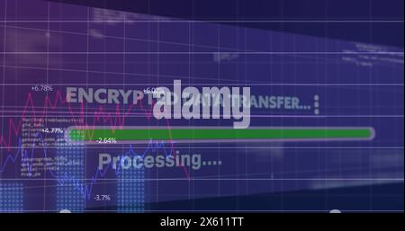 Image of data processing over grid Stock Photo