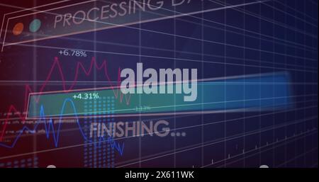 Image of data processing over grid Stock Photo