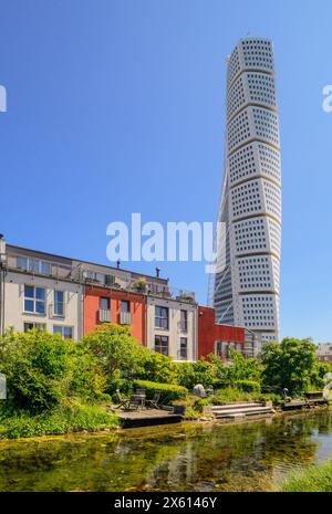 Malmö, Stadtentwicklungsgebiet Västra Hamnen, Turning Tower von Santiago Calatrava // Malmö, Västra Hamnen Development Area, Turning Tower by Santiago Stock Photo