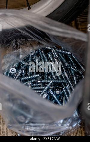 certificates in a bag on the floor Stock Photo