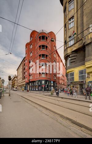 Budapest, Wohnhaus Nepszinhazutca 19, Bela Lajta 1911 // Budapest, Apartment House Nepszinhazutca 19, Bela Lajta 1911 Stock Photo