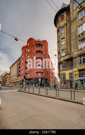 Budapest, Wohnhaus Nepszinhazutca 19, Bela Lajta 1911 // Budapest, Apartment House Nepszinhazutca 19, Bela Lajta 1911 Stock Photo