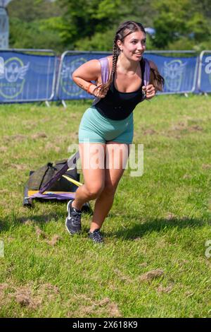 Brentwood Essex 12th May 2024 Nuclear Rush Weekend with the Nuclear Fit course 2K run then obstacle then another 2K run then the next obstacle and they are really difficult obstacles and on a time scale and you have got some of the elite runners competing with each other Credit: Richard Lincoln/Alamy Live News Stock Photo