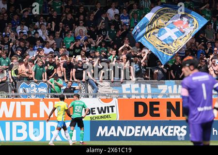 Waalwijk, Netherlands. 12th May, 2024. WAALWIJK, NETHERLANDS - MAY 12: supporters Pec Zwolle during the Dutch Eredivisie match between RKC Waalwijk and PEC Zwolle at Mandemakers stadion on May 12, 2024 in Waalwijk, Netherlands. (Photo by Peter Lous/Orange Pictures) Credit: Orange Pics BV/Alamy Live News Stock Photo