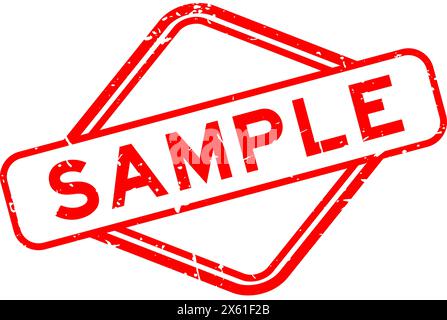 Grunge red sample word rubber seal stamp on white background Stock Vector