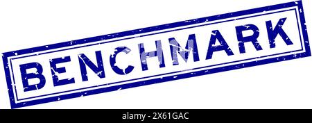Grunge blue benchmark word square rubber seal stamp on white background Stock Vector