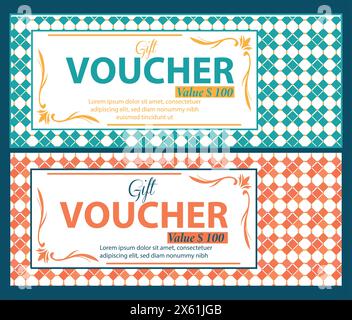 Gift voucher design with background Stock Vector