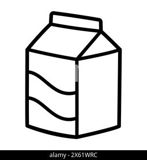 Hand drawn milk carton doodle line icon. Simple cartoon drawing, vector clip art illustration. Stock Vector
