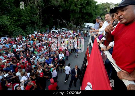 salvador, bahia, brazil - april 18, 2024: members of the Movimento Sem Terra - MST - are seen during a public event in the city of Salvador. Stock Photo