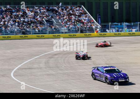 Berlin, Germany. 12th May, 2024. safety car during the 2024 Berlin ePrix, 7th meeting of the 2023-24 ABB FIA Formula E World Championship, on the Tempelhof Airport Street Circuit from May 10 to 12, 2024 in Berlin, Germany - Photo Clément Luck / DPPI Credit: DPPI Media/Alamy Live News Stock Photo
