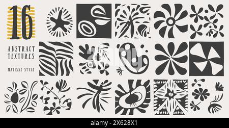 Set of trendy doodle abstract Drawn shapes on isolated white background. Spots drops curves lines and textures. Modern contemporary vector illustratio Stock Vector