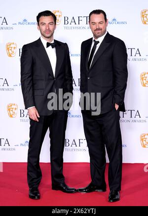 Aidan Turner and Danny Dyer in the press room at the BAFTA TV Awards 2024, at the Royal Festival Hall in London. Picture date: Sunday May 12, 2024. Stock Photo