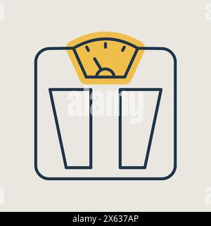 Bathroom floor scales vector icon. Weight measure equipment sign. Graph symbol for fitness and weight loss web site and apps design, logo, app, UI Stock Vector