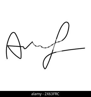 Fake hand written autograph. Vector isolated illustration Stock Vector