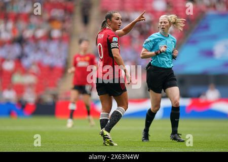 London, UK. 12th May, 2024. Katie Zelem of Manchester United during the Manchester United Women v Tottenham Hotspur Women Adobe Women's FA Cup Final at Wembley Stadium, London, England, United Kingdom on 12 May 2024 Credit: Every Second Media/Alamy Live News Stock Photo