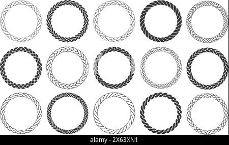 Round rope shapes collection Stock Vector