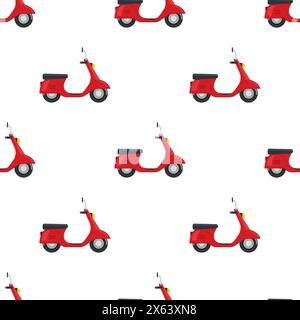 Delivery motorbike logo seamless background. Scooter bike vector icon pattern. Stock Vector
