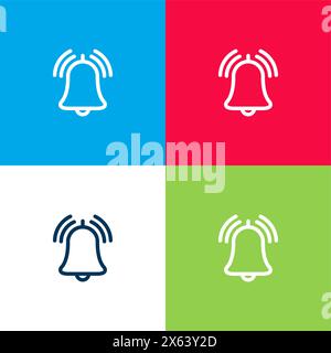 Bell alarm line notice icon. Call notification bell phone vector smartphone ui app icon Stock Vector