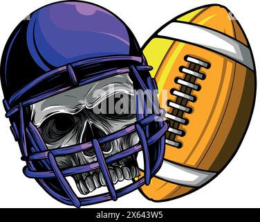 vector images on a white background Everything for American football and rugby helmet and ball Stock Vector