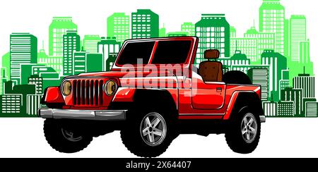 car jam in the city vector illustration Stock Vector