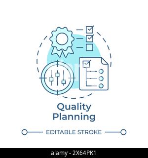 Quality planning soft blue concept icon Stock Vector