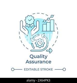 Quality assurance soft blue concept icon Stock Vector