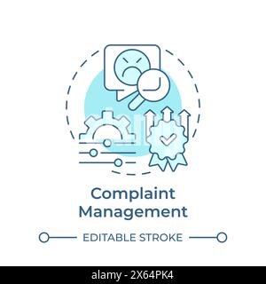 Complaint management soft blue concept icon Stock Vector