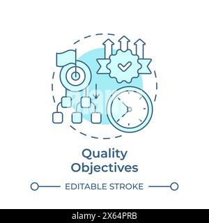 Quality objectives soft blue concept icon Stock Vector