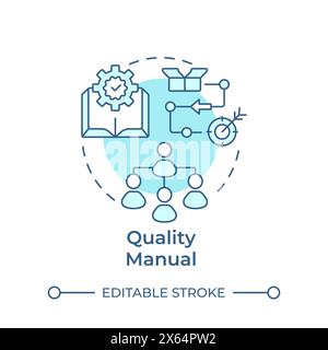 Quality manual soft blue concept icon Stock Vector