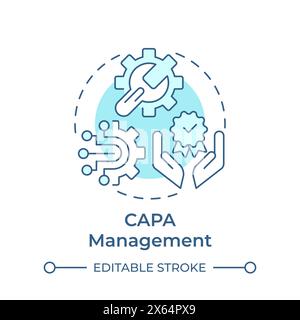 CAPA management soft blue concept icon Stock Vector