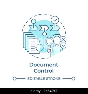 Document control soft blue concept icon Stock Vector
