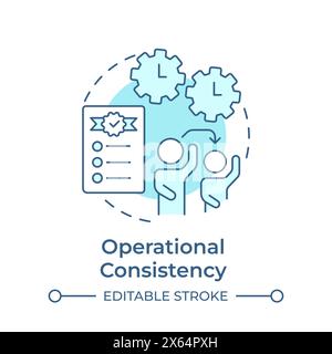 Operational consistency soft blue concept icon Stock Vector