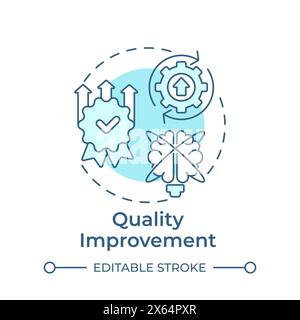 Quality improvement soft blue concept icon Stock Vector