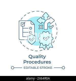 Quality procedures soft blue concept icon Stock Vector
