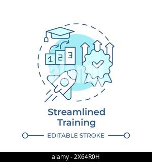 Streamlined training soft blue concept icon Stock Vector