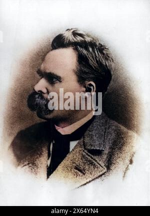 Nietzsche, Friedrich, 15.10.1844 - 25.8.1900, German philosopher, portrait, 19th century , ADDITIONAL-RIGHTS-CLEARANCE-INFO-NOT-AVAILABLE Stock Photo
