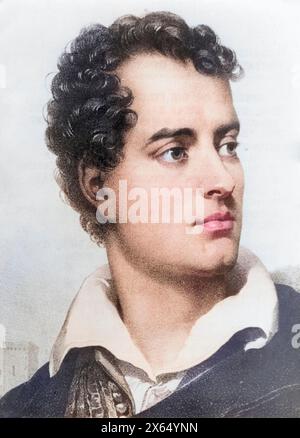 Byron, George Gordon Noel 22.1.1788 - 19.4.1824, British poet, portrait, ADDITIONAL-RIGHTS-CLEARANCE-INFO-NOT-AVAILABLE Stock Photo